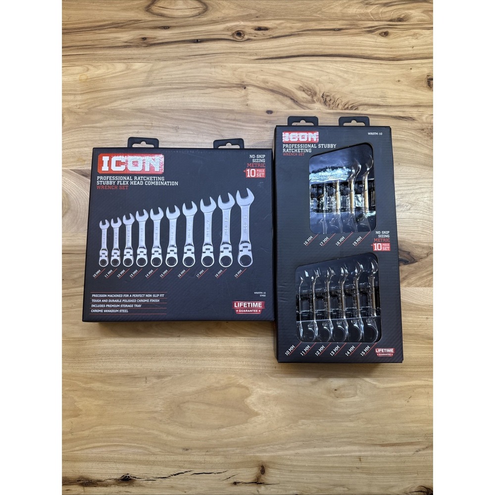 Icon Tools Ratcheting Wrench Set Bundle Of 2 - Stubby Flex, Stubby Ratcheting - Picture 8 of 8